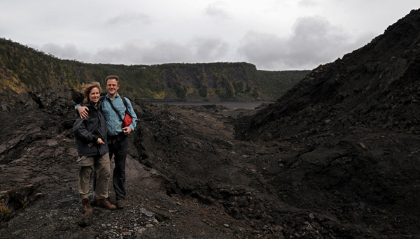 Kilauea Iki Crater Bottom By Puu Puai Cinder Cone In Hawaii Volcanoes National Park