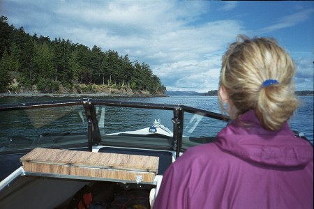 Karen Boating In San Juan Islands