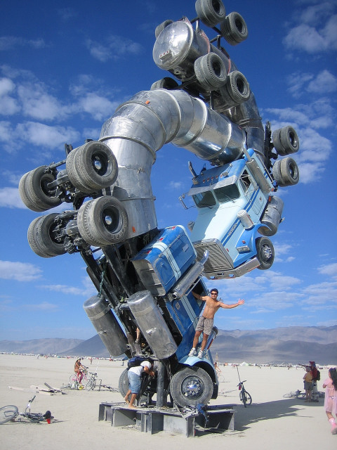 Burning Man 2007 Big Rig Jig Trucks Art Sculpture