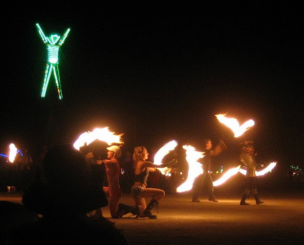 Burning Man 2007 Fire Dancers At The Burning Of The Man