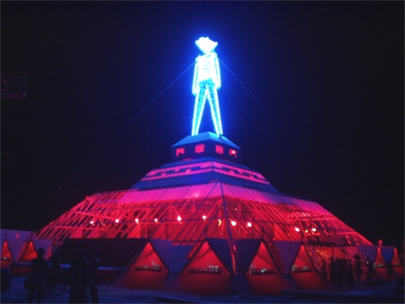 The Man On His Pyramid At Burning Man