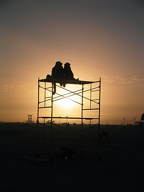 Burning Man 2007 Couple At Sunrise