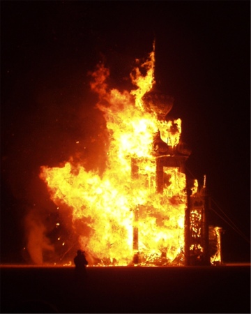 Temple Of Honor Burns At Burning Man