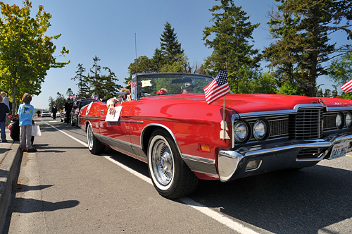 Coupeville Memorial Day Parade 2009 On Whidbey Island, Red Convertible Car