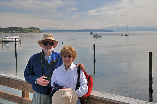 Coupeville Wharf On Penn Cove Of Whidbey Island With Mt Baker And Sailboats