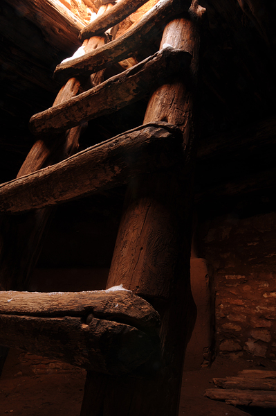 Edge Of The Cedars State Park Museum Reconstructed Kiva Wooden Ladder