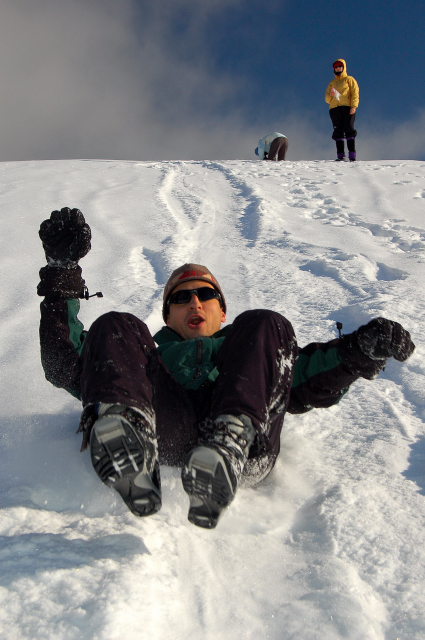 Josh Butt Sledding Down Keechelus Lake Dam