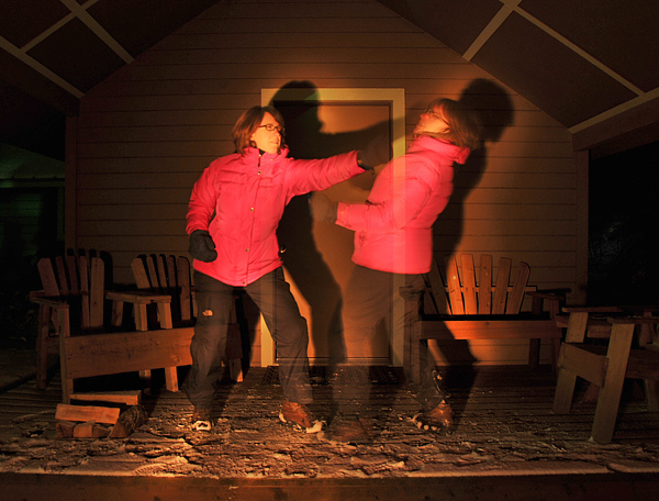 Mount Rainier National Park Mounthaven Rental Cabins Flashlight Photography Porch Fight