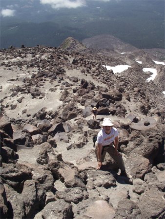 Mom And Karen Climbing Boulder Field South Face Of Mt St Helens, Washington