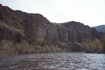 Basalt Cliffs Along Naches River