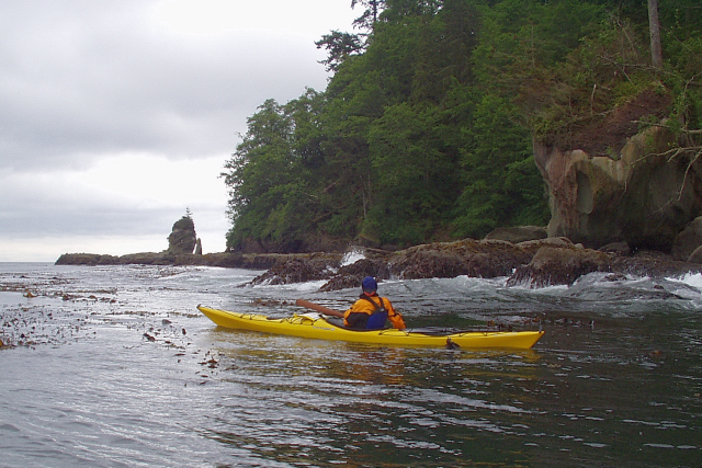 Dave Kayaking Along Coast Of Strait Of Juan De Fuca