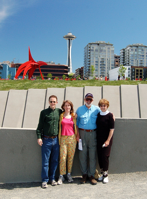 Eagle By Alexander Calder At Olympic Sculpture Park Seattle Art Museum And Space Needle, With Scott, Karen, Mom, And Dad