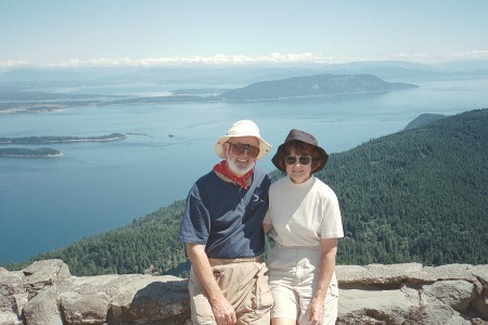 Dad And Mom On Top Of Mt. Constitution Overlook In Moran State Park On Orcas Island, San Juan Islands