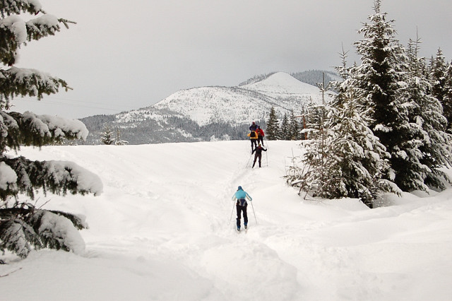 Crossing Country Skiing To Dam At East End Of Keechelus Lake On That Dam Loop Trail, From Price Creek Parking Lot