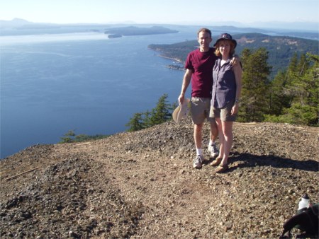 Scott And Karen On Top Of Mt. Erskine, Salt Spring Island, British Columbia Near Vancouver Island