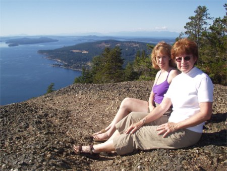 Karen And Mom On Mt. Erskine Overlook, Salt Spring Island, British Columbia Near Vancouver Island