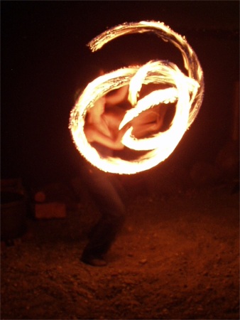 Teresa Fire Spinning With Poi At Burien Three Tree Point Beach Home