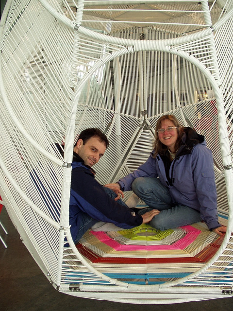 Dan And Kristin In Pedro Reyes' Capula At Seattle Olympic Sculpture Park