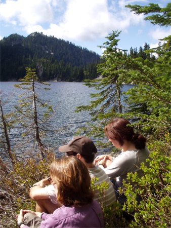 Karen, Tim, And Kari On The Shore Of Snow Lake