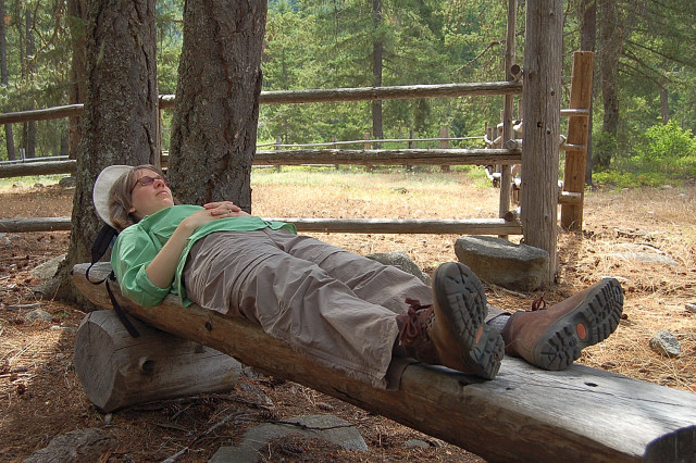 Karen Resting At High Bridge Area, Stehekin, Lake Chelan