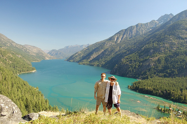 Scott And Dad On Top Of Buckner's Point, Stehekin, Lake Chelan