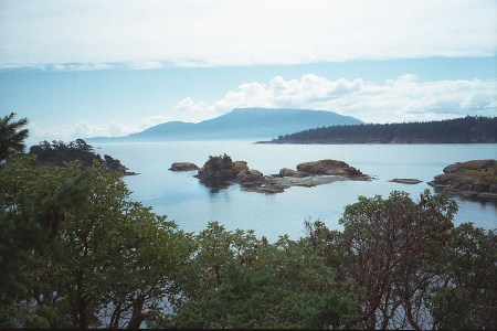 Eastern Sucia Island View From Trail Near Ewing Cove Out To Orcas Island And Mt Constitution