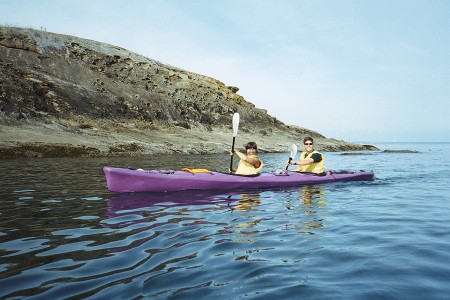 Shayona And Garrett Sea Kayaking By Sucia Island In The San Juan Islands