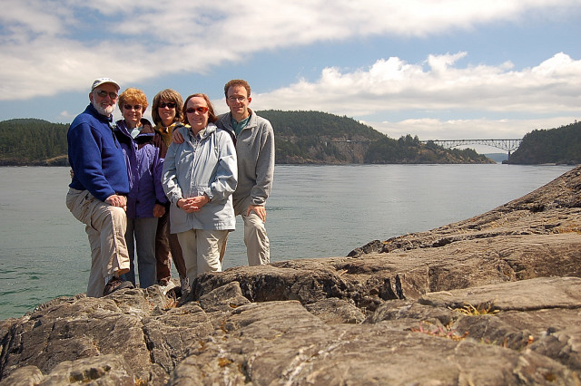 Dad, Mom, Karen, Mary, And Scott Near Deception Pass Bridge In The State Park, Oak Harbor, Washington, Whidbey Island