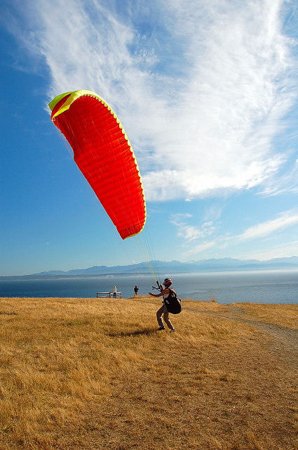 Paraglider At Fort Ebey State Park, Coupeville, Whidbey Island