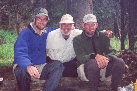 The Three Fishkateers - Scott, Dad, And Brian - At Campsite In Beartooth Mountains Of Montana