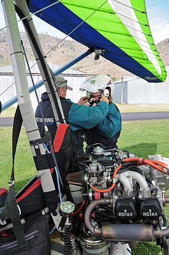 2012-07-02 Lake Chelan Adventure Aviation Trike Flights ultralight aircraft suiting up
