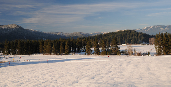 Plain Valley Nordic Ski Trails snow-covered valley and cross-country skiing view