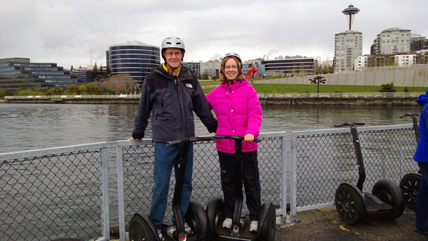 Seattle by Segway tour in front of Olympic Sculpture Park and Space Needle