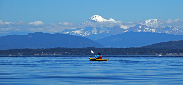 Kayaker San Juan Islands Puget Sound Mt Baker