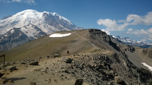 Burroughs Mountain Trail in Mt Rainier National Park with hikers