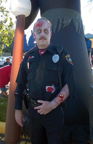 Actual police officer zombie at Zombie Fest in Normandy Park