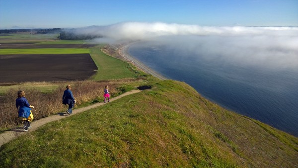 Hiking to Ebey's Landing in Ebey's Reserve of Coupeville on Whidbey Island