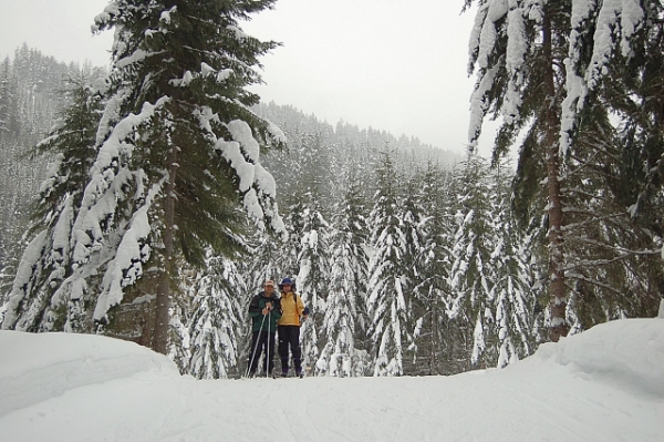 Josh And Karen Cross-country Skiing On Cabin Creek Trails