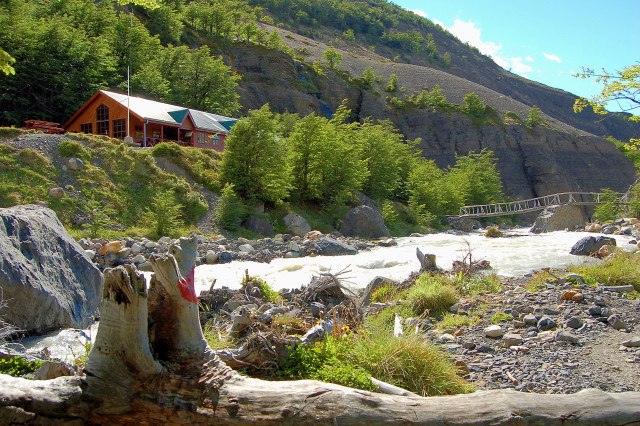 Refugio Chileno By The Rio Ascencio / Ascencio River In Parque Nacional Torres Del Paine / National Park, Chile