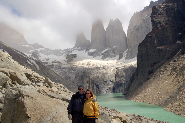 Scott And Karen At The Towers Of Parque Nacional Torres Del Paine / National Park, Chile