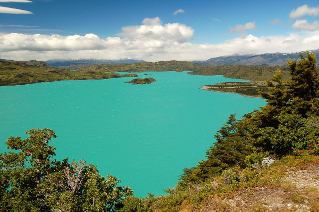 Aquamarine Glacial Flour Color Of Lago Nordenskjold / Lake In Parque Nacional Torres Del Paine / National Park, Chile