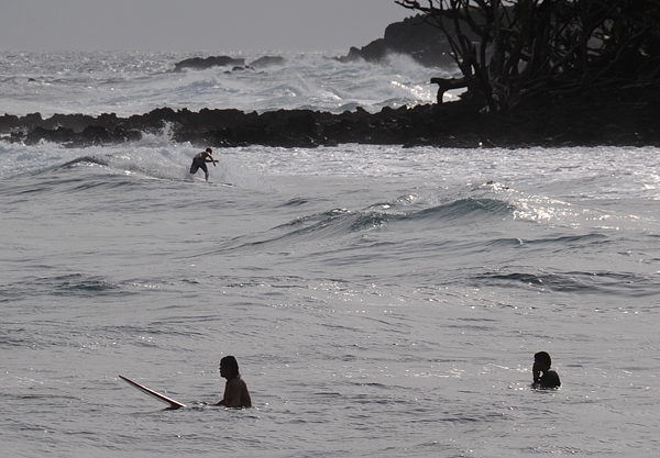 Surfers At Isaac Hale Beach Park Near Pahoa Town Hawaii