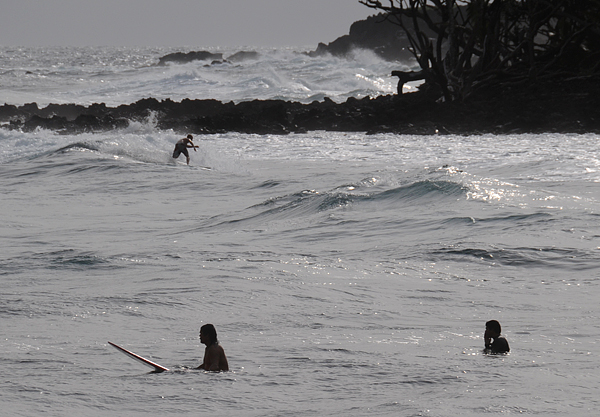 Surfers At Isaac Hale Beach Park Near Pahoa Town Hawaii