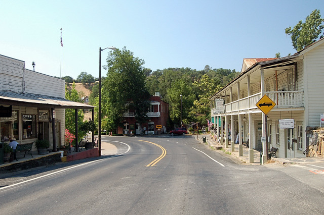 Amador City Main Street In Calaveras County California