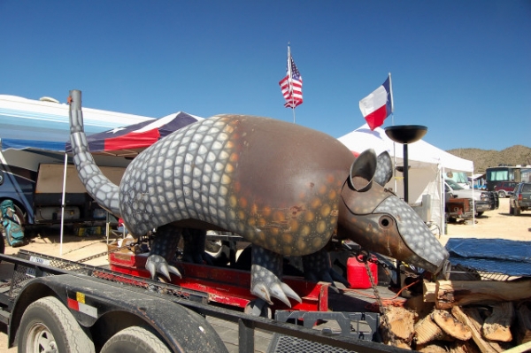 Armadillo Barbeque Cooker At 39th Annual Terlingua Chili Cookoff