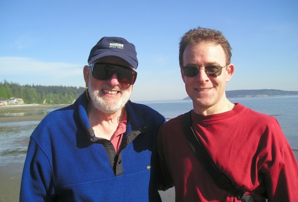 Bells Beach Of Langley On Whidbey Island, Dad And Scott