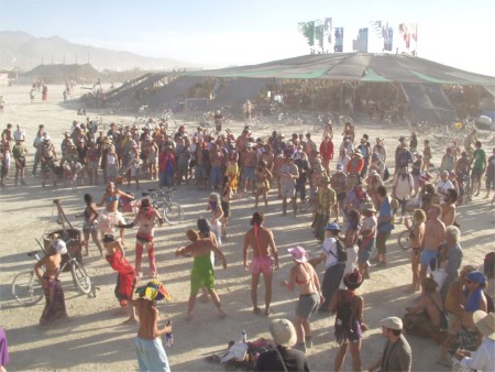 Drum Circle Fire Dance At Burning Man