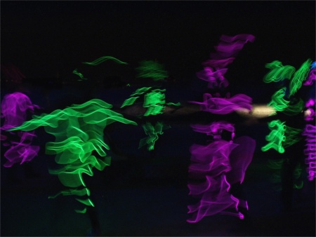 EL Wire Dancers At Burning Man