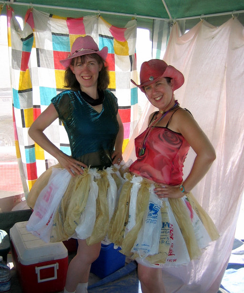 Burning Man 2007 Recycle Wear Plastic Bag Skirts