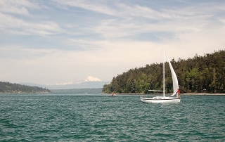 Coronet Bay With Mt Baker View From Deception Pass State Park